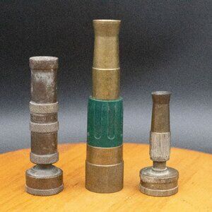 3 Pcs Vintage Brass Hose Nozzles Gardening Supplies Lot - Nelson Rainboy